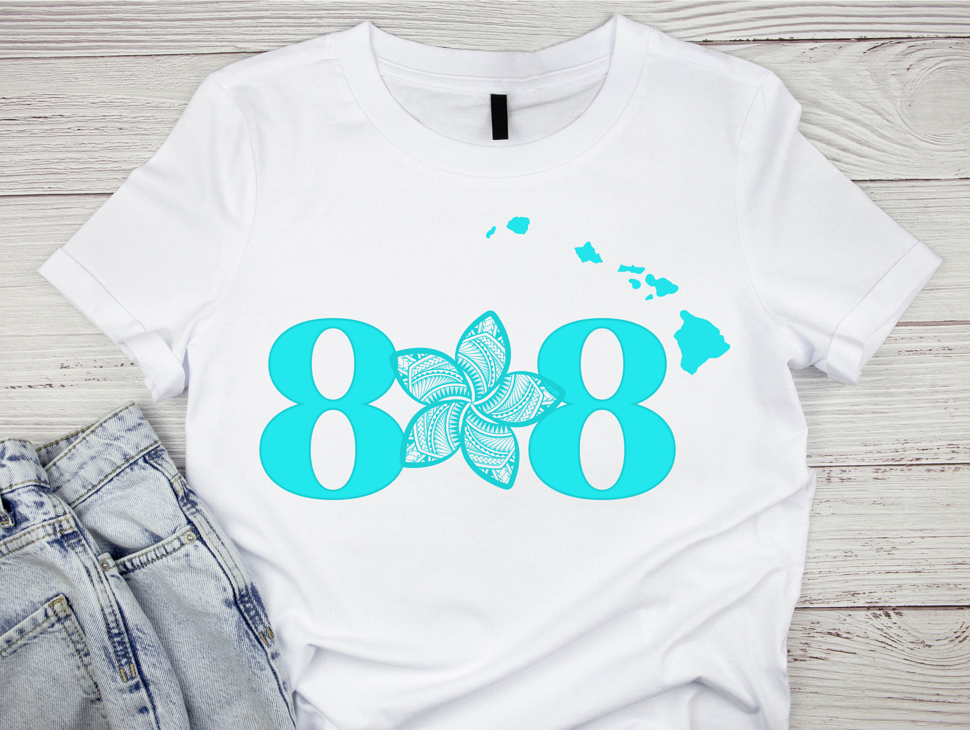 808 Plumeria White TShirt