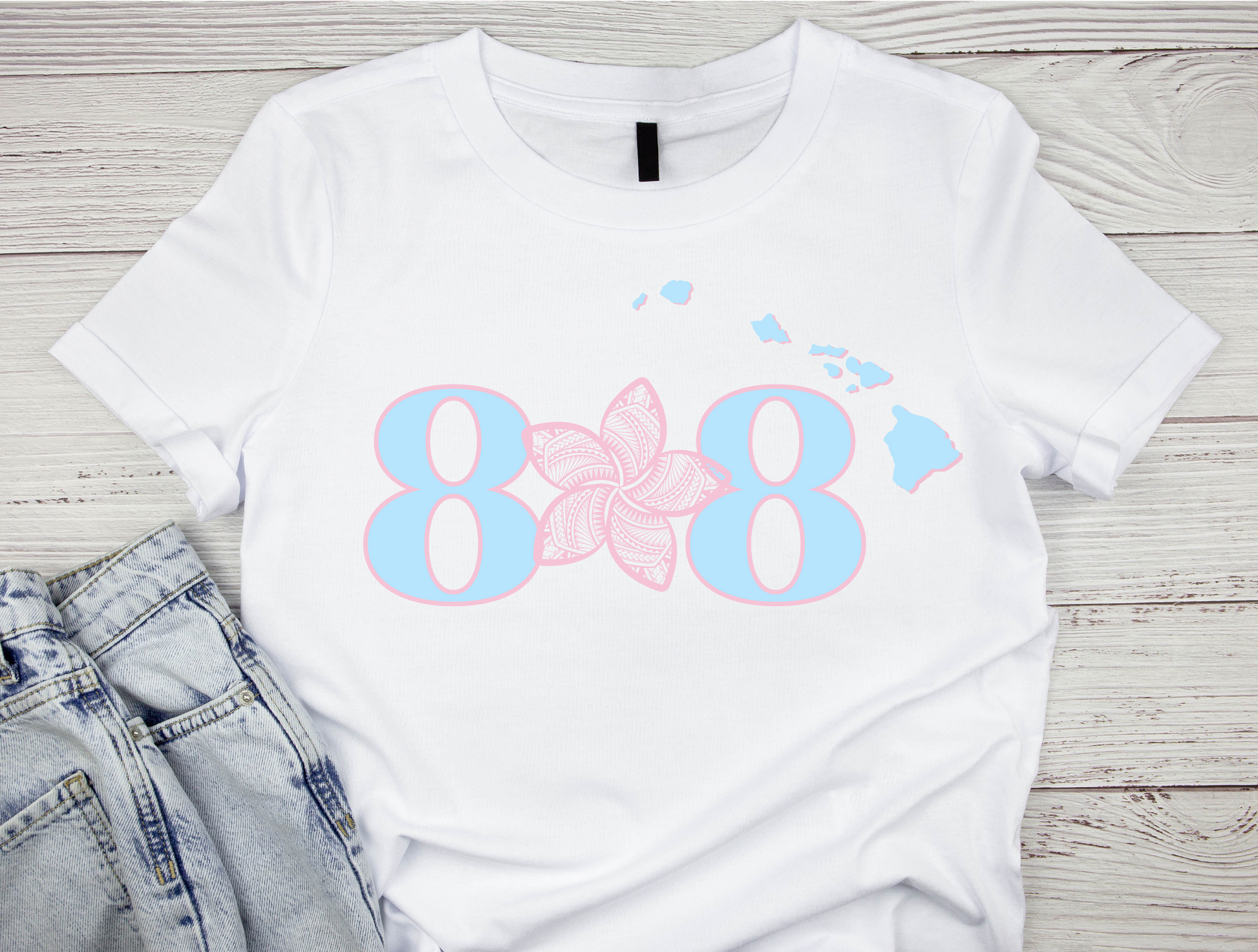 808 Plumeria White TShirt