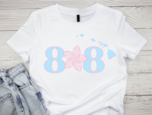 808 Plumeria White TShirt