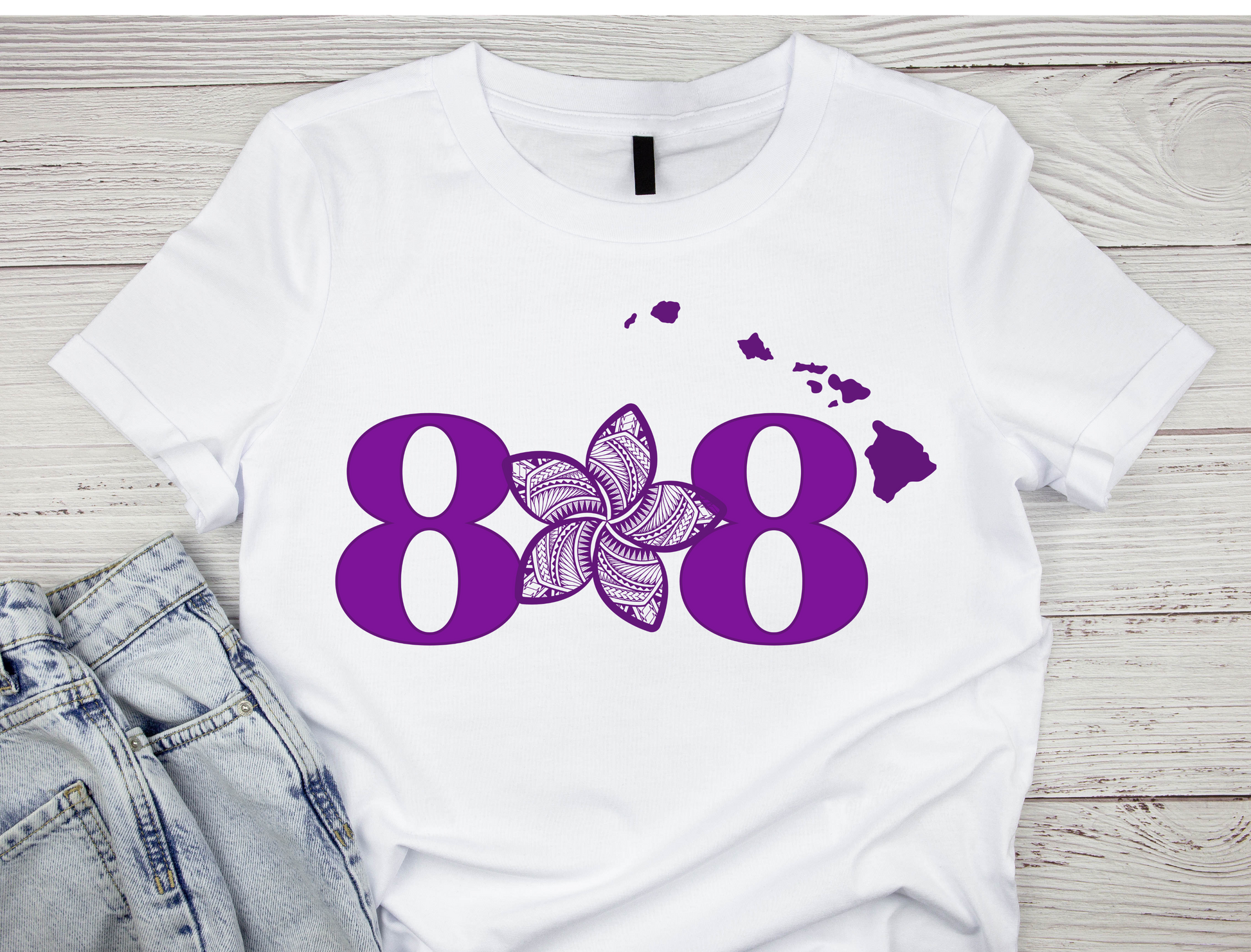 808 Plumeria White TShirt