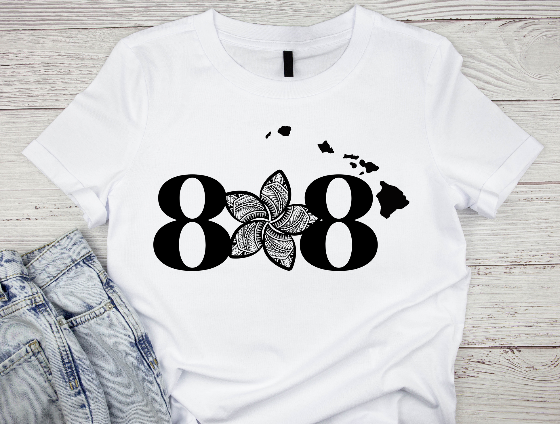 808 Plumeria White TShirt