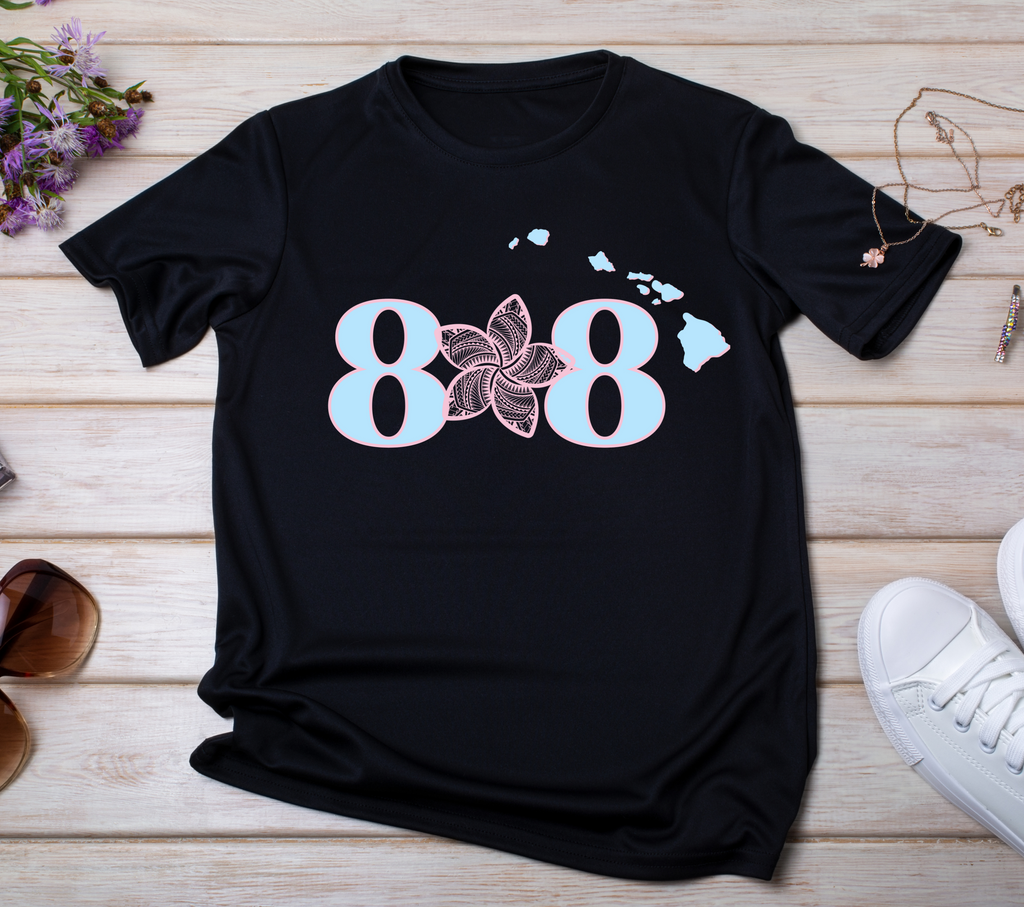 808 Plumeria Black T-Shirt