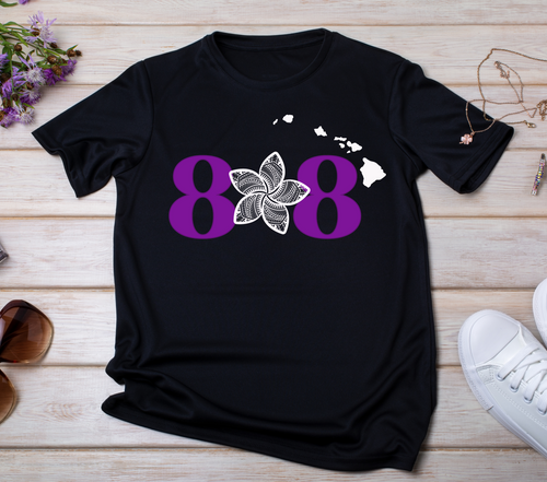 808 Plumeria Black T-Shirt