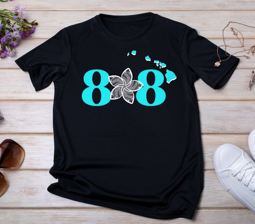 808 Plumeria Black T-Shirt