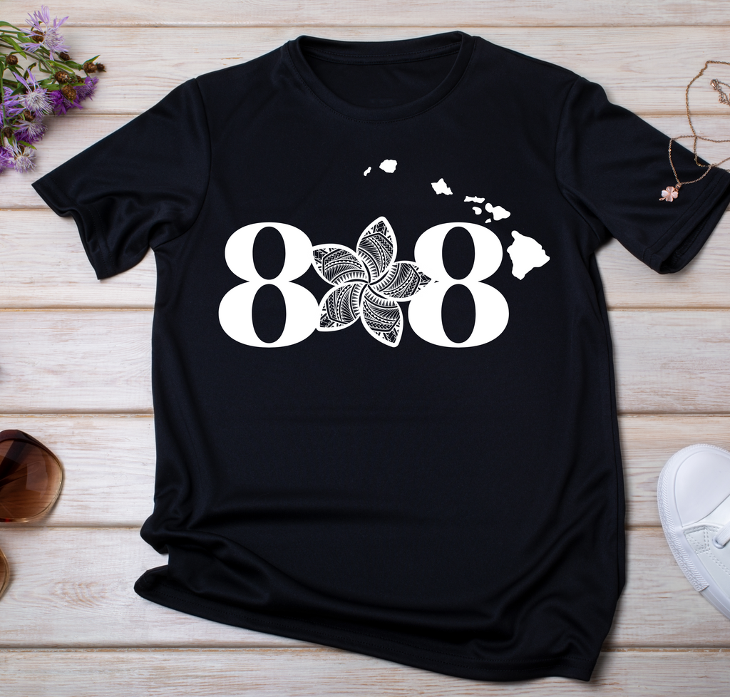 808 Plumeria Black T-Shirt