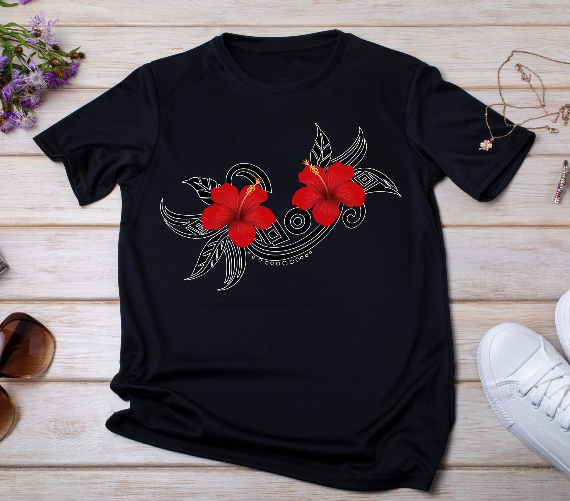 Tribal with Flower Tshirt
