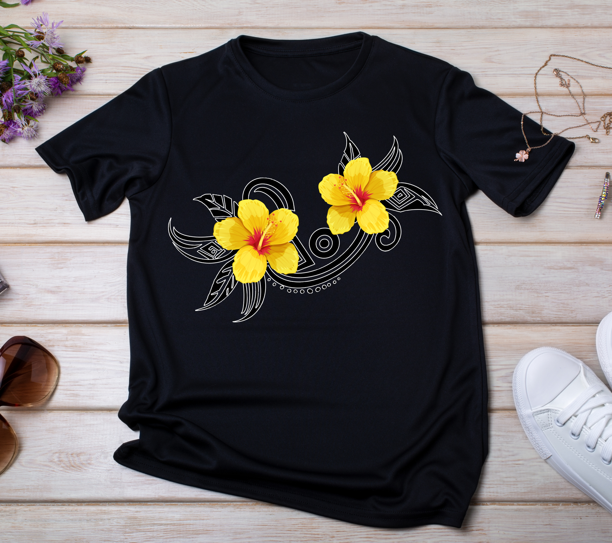 Tribal with Flower Tshirt