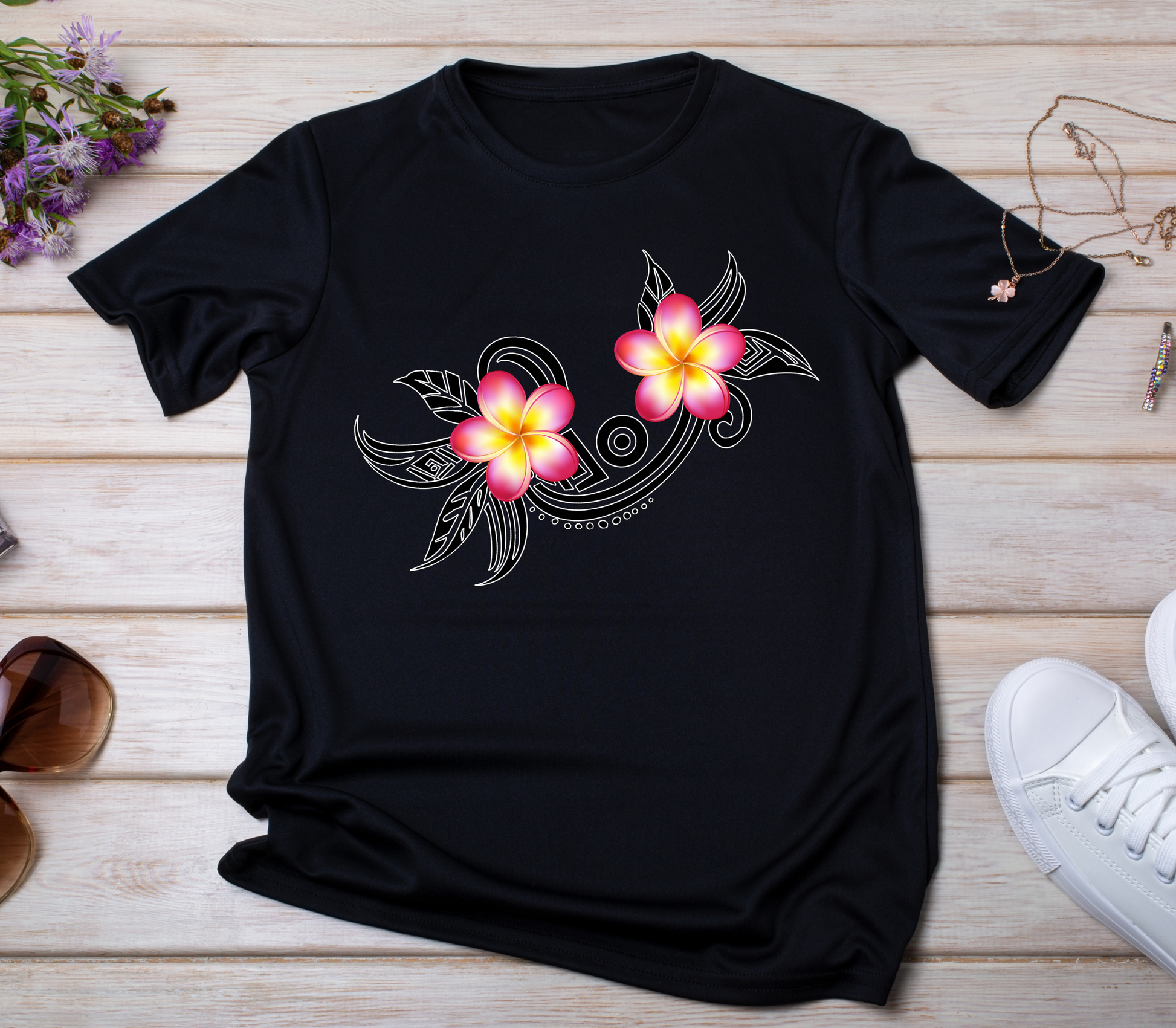 Tribal with Flower Tshirt